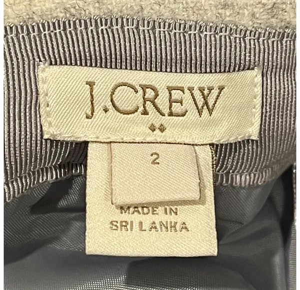 J.Crew Light Gray Marled Wool Blend Front Zip Pockets Mini Skirt - Image 2