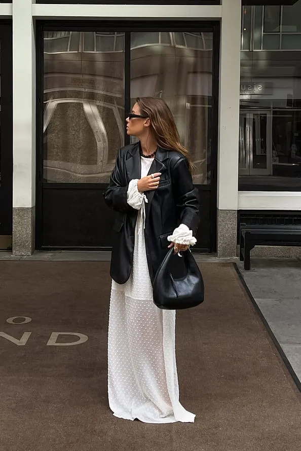 NA-KD Maxi Oversized PU Blazer - Image 11