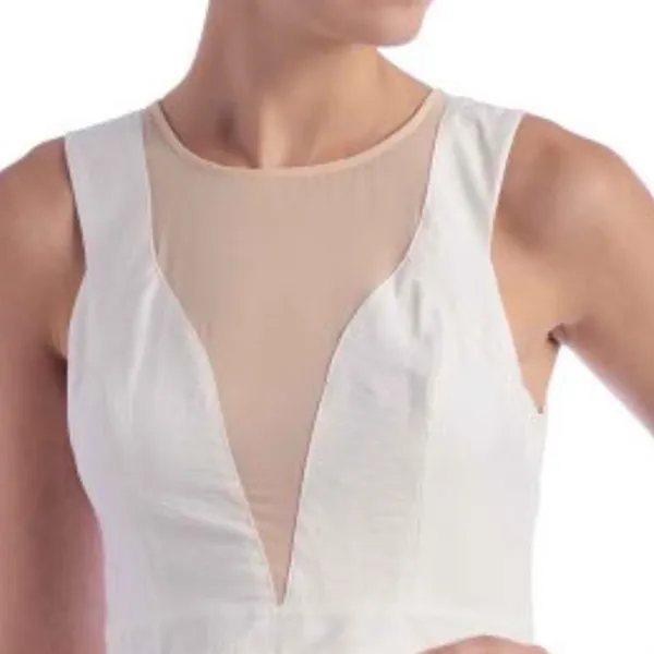 Keepsake the Label Sheer Peek A Boo White Peplum Dress - Image 3