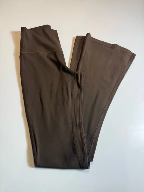 Lululemon Groove Super High Rise Flared Yoga‎ Pants French Press Brown Size 4 - Image 3