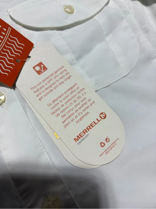 Merrell White Short-Sleeve Button-Down Shirt Ophelia medium - Image 4