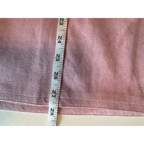 Vintage Blassport Bill Blass Ultrasuede Skirt 10 Pink A Line Midi 70s 80s Retro - Image 9