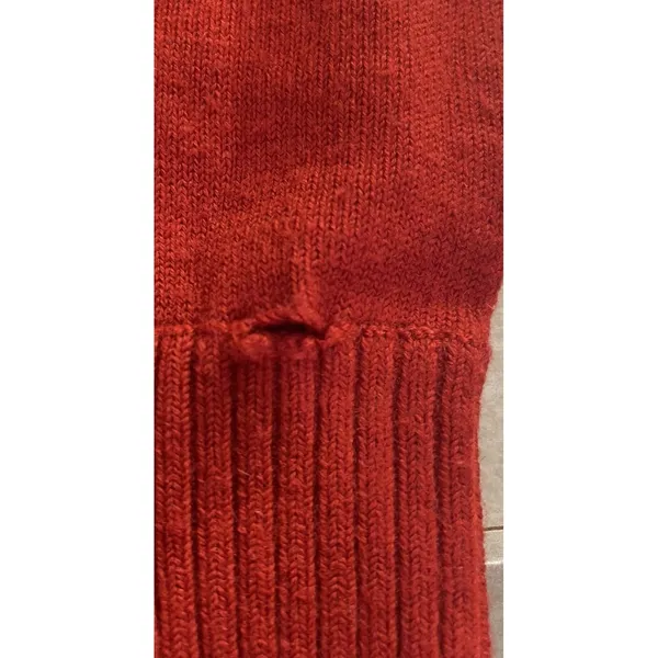Apple Bottoms Red Sweater One Shoulder Acrylic Wool Blend Large Y2K Logo Stripe - Image 10