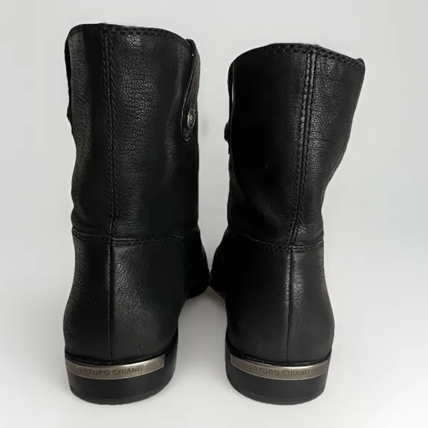Arturo Chiang Womens Black Leather Chelsea Pull On‎ Boots Size 7M - Image 4