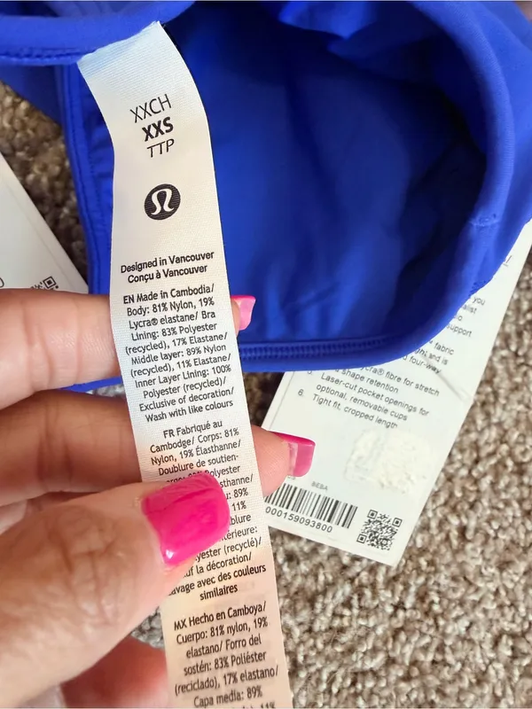 NWT Lululemon Flow Y Cropped Tank Top B/C Cup size xxs beach ball light support - Image 6