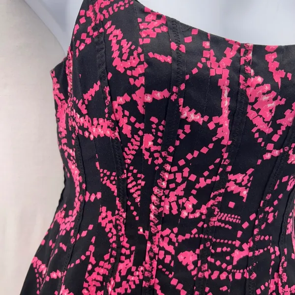 Jones New York Fit & Flare Dress Black‎ Pink 10 - Image 4