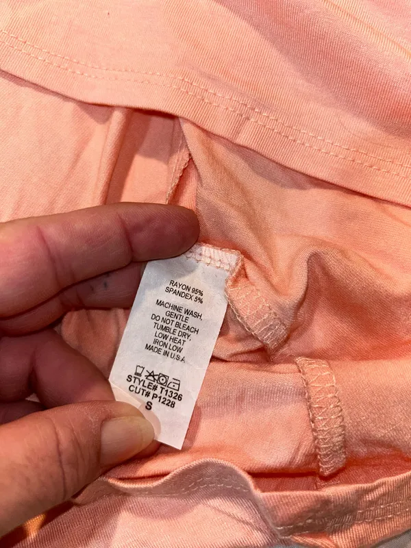 Light Pink / Peach Long-Sleeve Crisscross Neck Tunic Cold Shoulder Top - Image 5