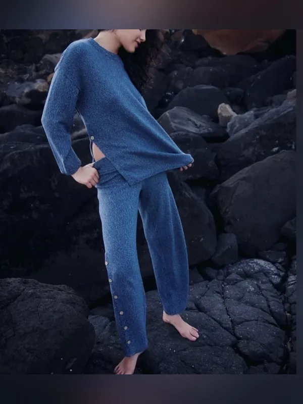 NWT Free People Free-Est Button Up Sweater Set - Blue Sea Combo - XS - Image 3