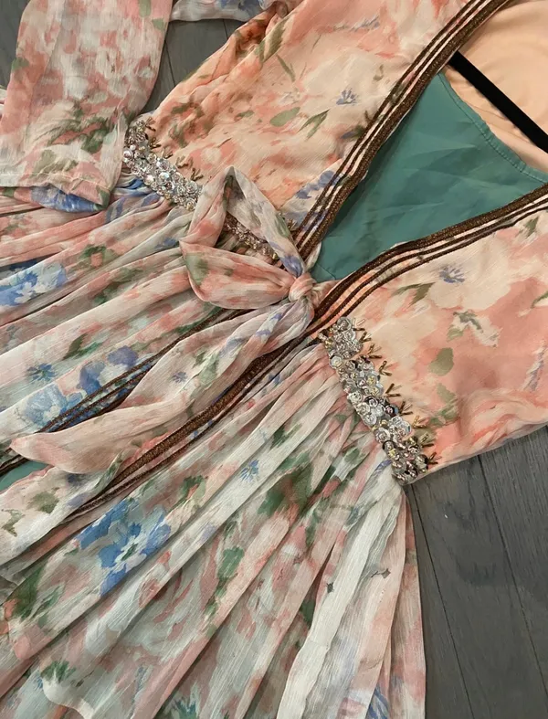 Indian pakistani double part plunge strappy maxi dress - Image 6