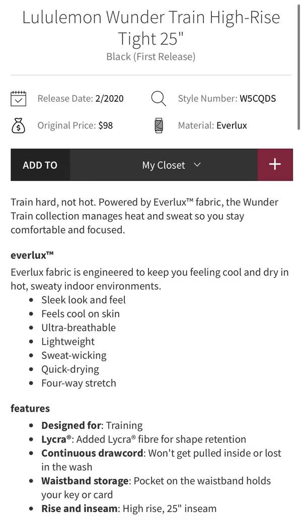 Lululemon Wunder Train High-Rise Tight 25" Black (First Release) 8 - Image 9