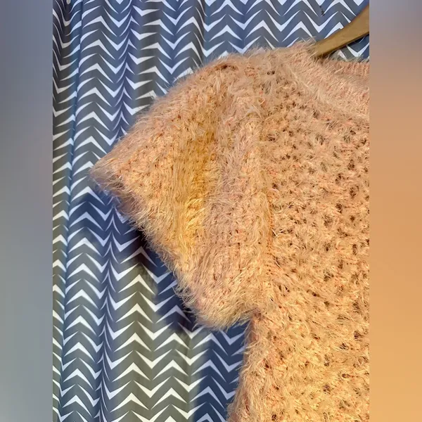 Free People | Sweet Deets Eyelash Sweater in Peach, XS - Image 5