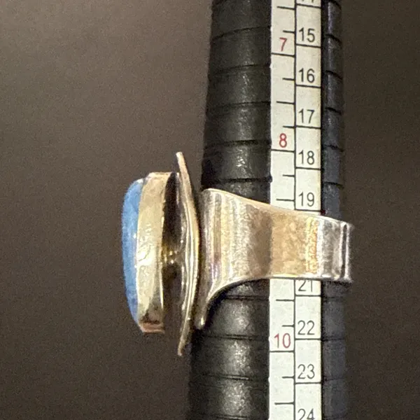 Vintage New Mexico Native American Turquoise‎ Ring Stamped RB-adjustable - Image 9