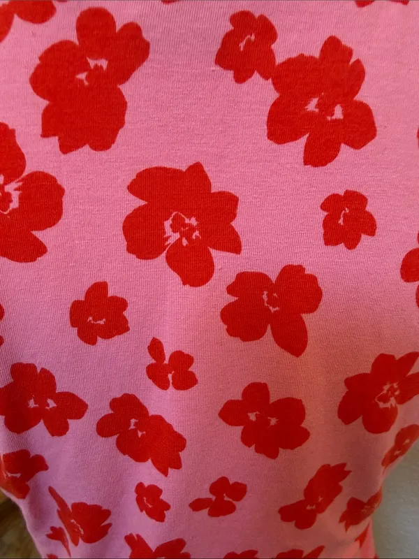 Sanctuary Hold Me Tight Floral Print Tee Cherry Kiss Pink Short Sleeve Top SZ S - Image 6