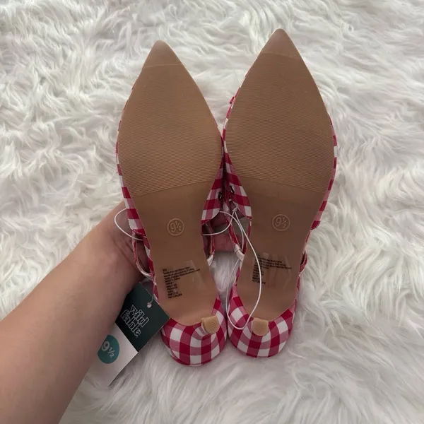 Wild Fable Red Gingham Bow Kitten Heels Size 9.5 - Image 6