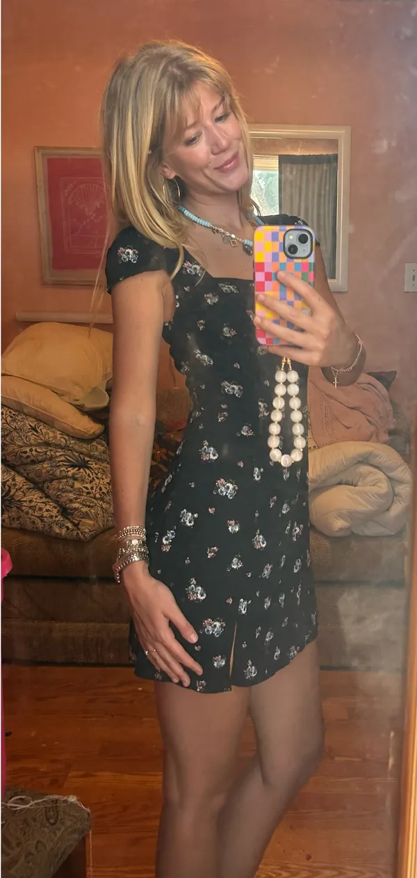 Floral Little Black Dress Size XS - Image 2