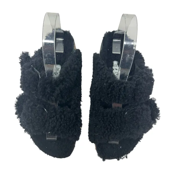 Birkenstock Papillio Arizona Big Buckle Shearling Sandals Teddy Black Size 36‎ - Image 3