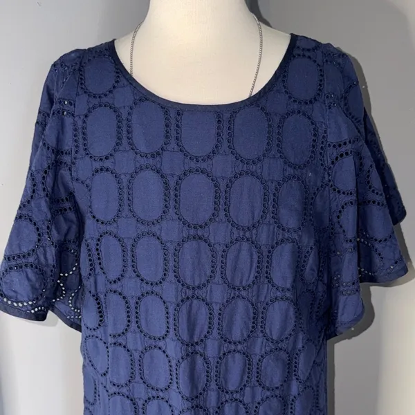 J. Crew 100% Cotton Navy Mini Dress - Image 3