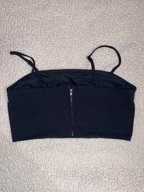 Lulu’s Embroidered Navy Crop Tank - Image 6