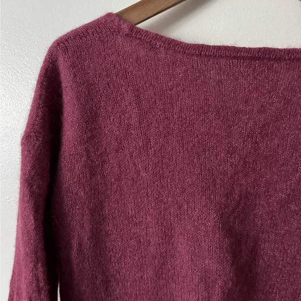 Free People S Alpaca Wool Blend V-Neck Sweater in Deep Pink - Image 6