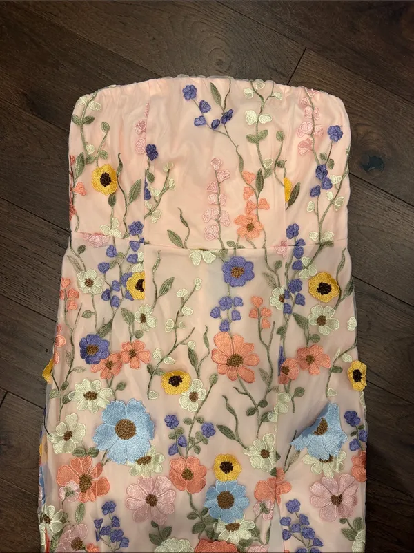 VICI Cassie Strapless Floral Embroidered Midi Dress Large NWT - C39-311 - Image 2