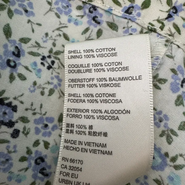 Free People Petunia Mini Dress Small Blue Floral Smocked Boho Cottagecore‎ - Image 14