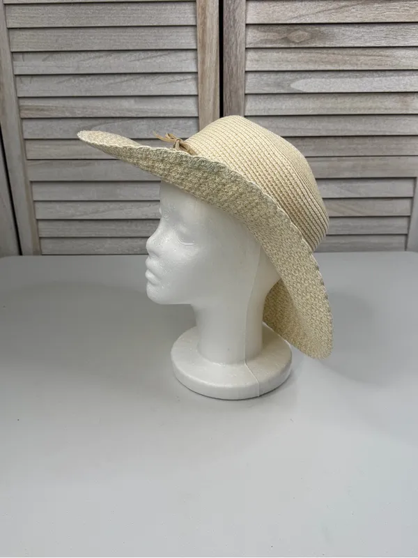 NINE WEST Women's Floppy Scalloped Woven Sunhat Beach Vacation Coastal-OS - Image 3