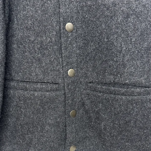 Women's Charcoal Wool Jacket Black Size M - Image 3