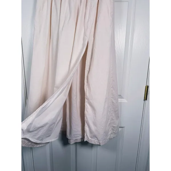 Abercrombie & Fitch Linen Blend Midi Skirt Size M Cream Slit Minimalist Neutral - Image 7