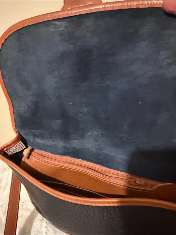 Dooney & Bourke Black Pebbled Leather Crossbody with Brown Trim - Image 10