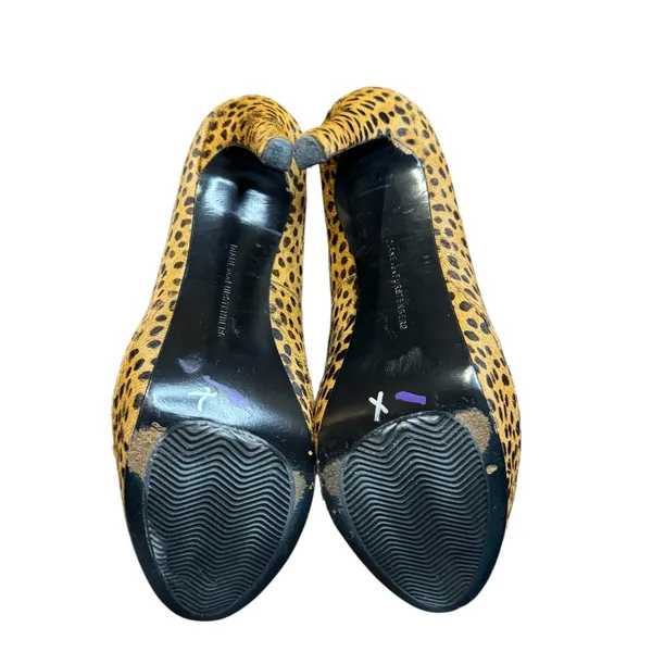 Diane von Furstenberg Shoes Womens Leopard Pony‎ Hair Calf Hair Stiletto Heels - Image 7
