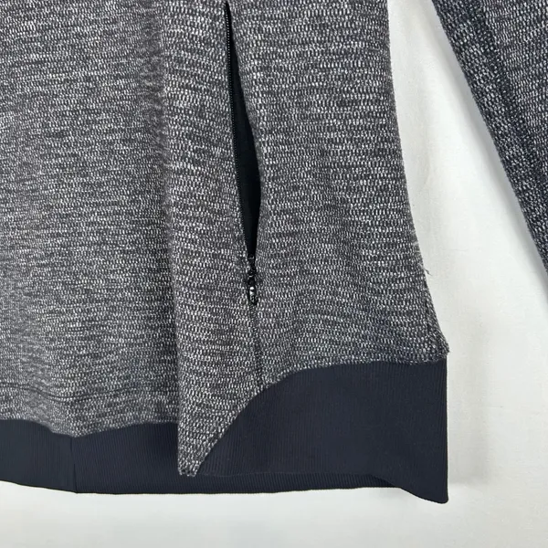 Lululemon Rest Less 1/4 Zip Pullover Black White Thumbholes Size 10 - Image 11