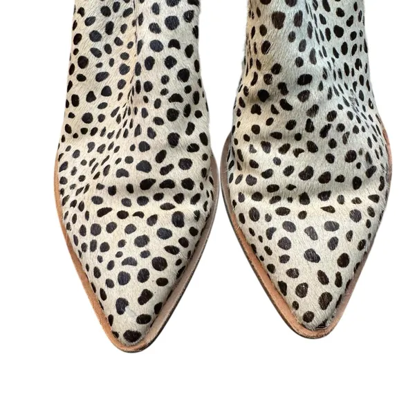 Dolce Vita Booties Womens Size 6 Beige Fur Chelsea Ankle‎ Pointed Toe Block Heel - Image 2