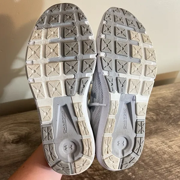 Under Armour Charged Rogue Running Sneakers Woman’s 10 White Gray - Image 9