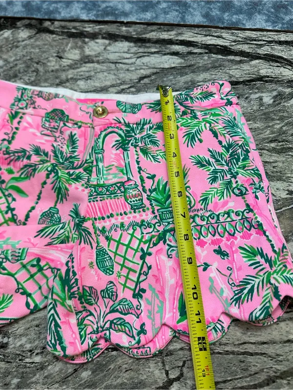 Lilly Pulitzer Pink & Green Scallop-Hem Shorts size 4 - Image 6