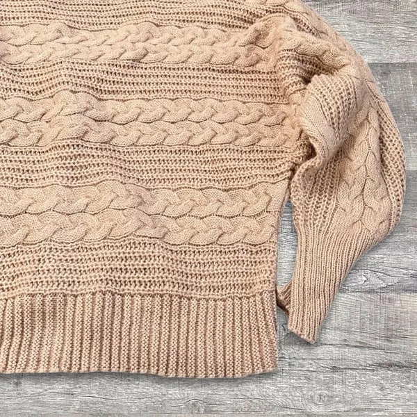 A Love Story Cable Knit Cardigan Women M Dolman Sleeve Rhinestone Button Sweater - Image 5