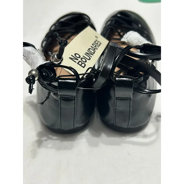 No Boundaries Corset Ballet Flats Black Lace Up Ankle Tie Womens Shoes Sz 7 NWOB - Image 3