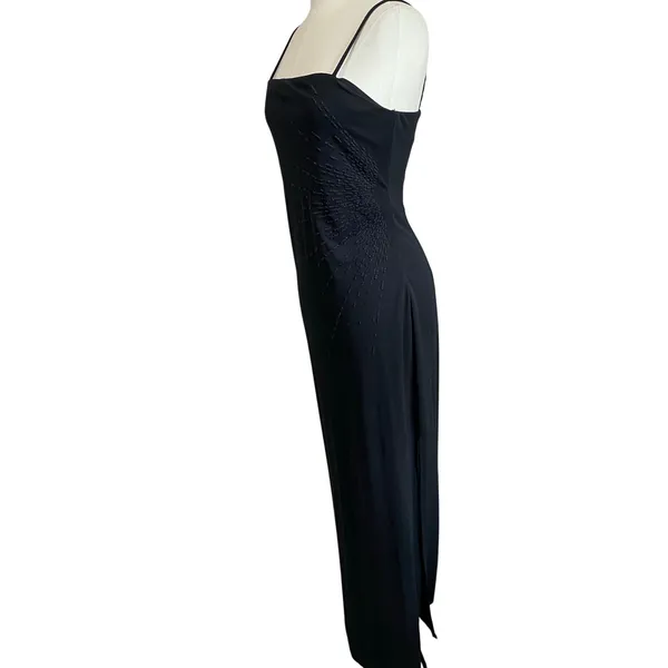 City Triangle Black Maxi Dress M Y2K Whimsigoth Square‎ Neck Dark Romantic - Image 2