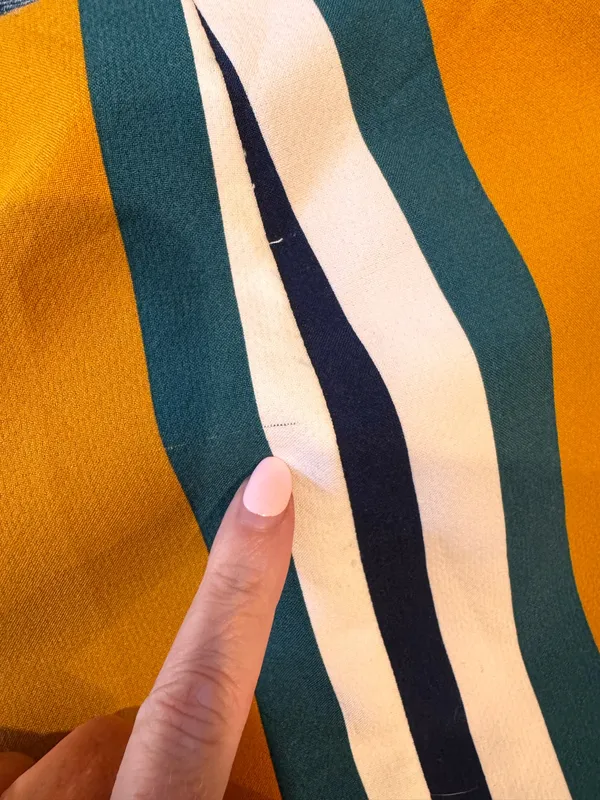 Zara Striped Vintage Inspired Trumpet Mini Skirt Blue Green M - Image 6