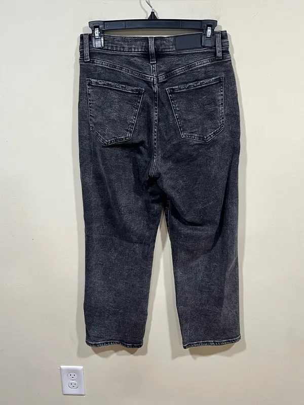 Pistola high-rise black acid wash mom jeans faded, vintage-style size 27 EUC - Image 7