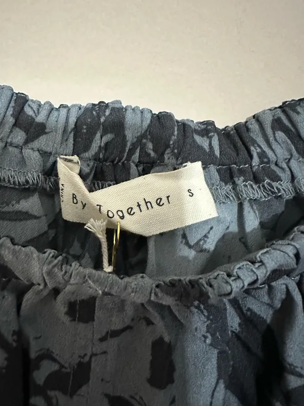 By Together Charcoal Gray Off Shoulder Blouse | Flowy Boho Top Size Small - Image 4