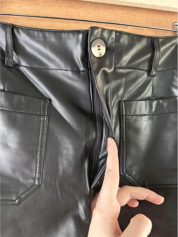 Anthropologie Maeve The Colette Black High Rise Faux Leather Shorts Women’s 32 - Image 5