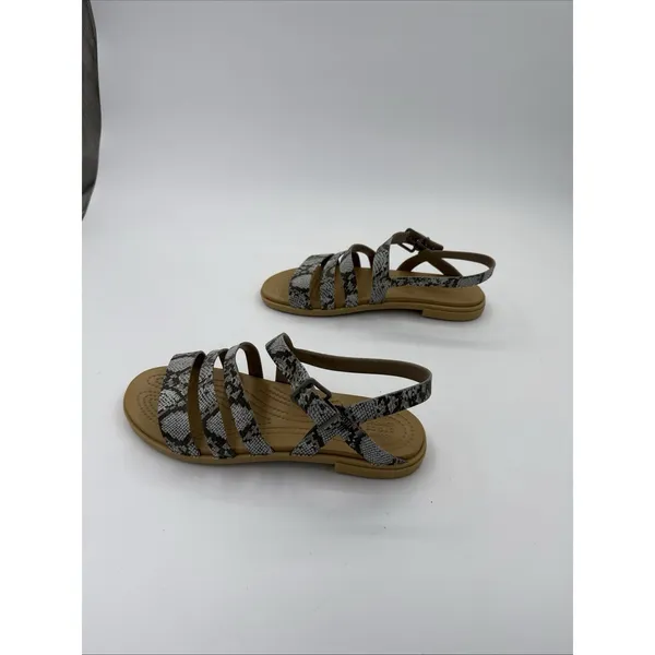 CROCS TULUM SANDAL Snake Print Multi Strap Sandal Women's 8 - Image 4