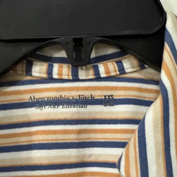Abercrombie Multi-Stripe Essential Polo Tank in Orange, White, Blue Stripes - Image 4