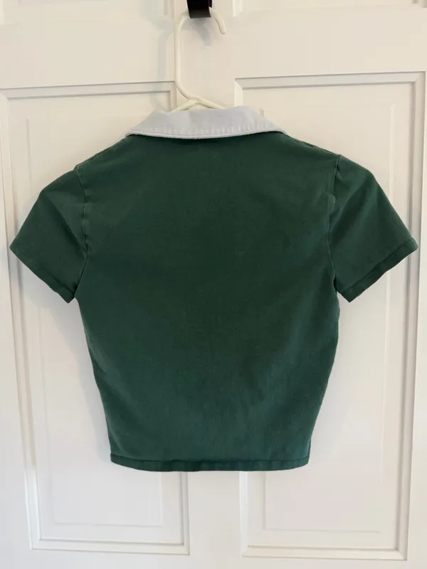 Hollister Preppy Cropped Polo Top Women’s Small - Image 4