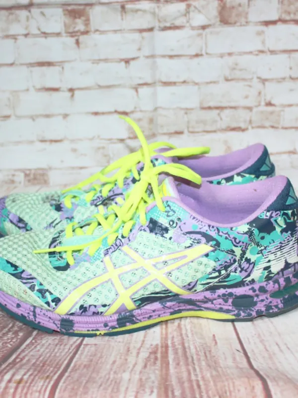 Asics GEL-Nimbus Dynamic Duomax Running Shoes T676N Purple Neon Yellow sz: 9 - Image 8
