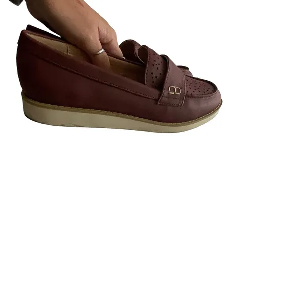 Journee Collection Women's Size 7 Red Faux Leather Slip On Loafer‎ Flat Shoes - Image 6