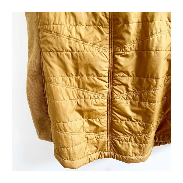 prAna Quilted Vest Women XL Mustard Sherpa Lined Sleeveless Turtle Neck Pullover - Image 4