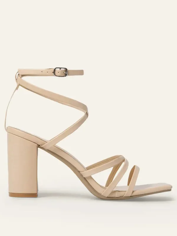 Azazie Cross Strappy Ankle Strap Heels - Image 6
