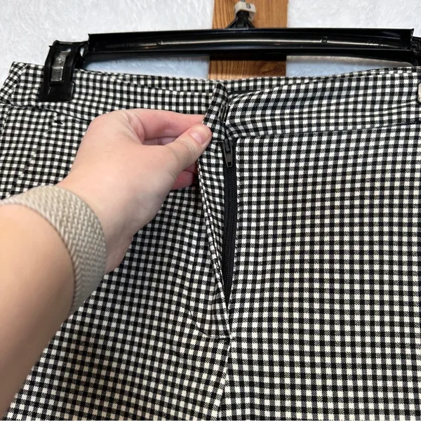 Zara Black & White Gingham‎ Print High Rise Ankle Pants Size S - Image 3