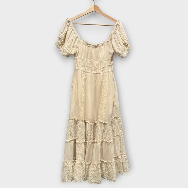 NEW Free People Falling Sun Puff Sleeve Midi Dress Size XS - Image 10